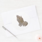 Anstrichene Praying Hands Runder Aufkleber (Umschlag)