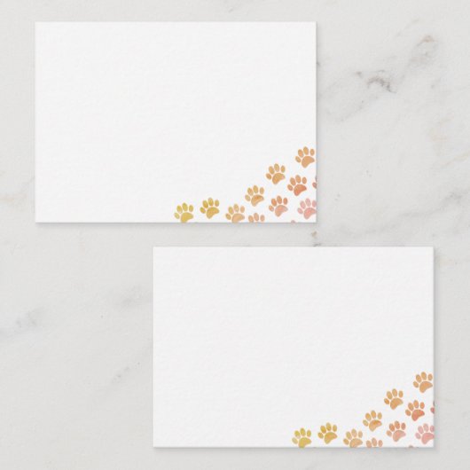 Anstrichene Puppy Paw Prints Mitteilungskarte (Vorne/Hinten)