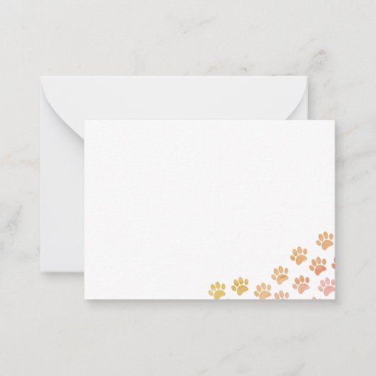 Anstrichene Puppy Paw Prints Mitteilungskarte (Vorderseite)