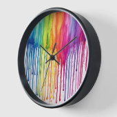 Anstrichene Regenbogenfarben Tropfen Abstrakt Uhr (Winkel)