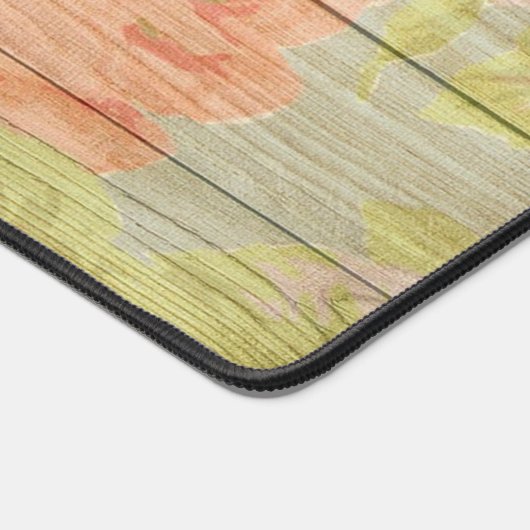 Anstrichene Rose auf antiken Holzplatten Schreibtischunterlage (Ecke)