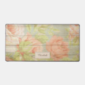 Anstrichene Rose auf antiken Holzplatten Schreibtischunterlage (Vorderseite)