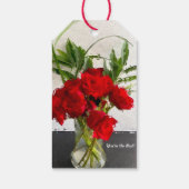 Anstrichene Rote Rosen im Schwarz-Weiß-Hintergrund Geschenkanhänger (Rückseite)