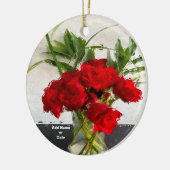 Anstrichene Rote Rosen im Schwarz-Weiß-Hintergrund Keramik Ornament (Links)