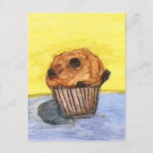 Anstrichene Schokolade Chip Muffin Postkarte