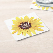 Anstrichene Sonnenblume, Monogram Square Paper Co. Rechteckiger Pappuntersetzer (angewinkelt)