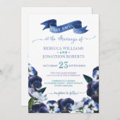 Anstrichene Stiefmütterchen Einladung (Vorne/Hinten)