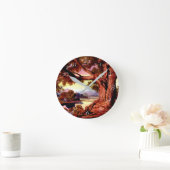 Anstrichene Sturdy Oak Round Clock Runde Wanduhr (Zuhause)