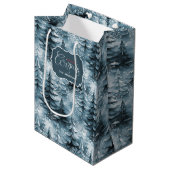Anstrichene Weihnachtsbaumen Blue ID1008 Mittlere Geschenktüte (Vorderseite Schrägansicht)