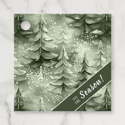 Anstrichene Weihnachtsbaumen Grüne ID1008 Geschenkanhänger (Vorderseite)