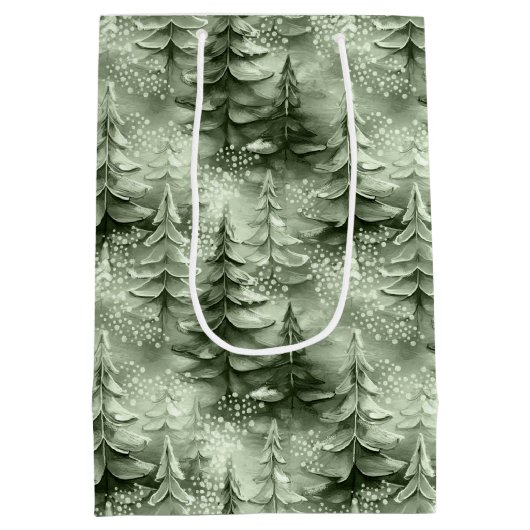 Anstrichene Weihnachtsbaumen Grüne ID1008 Mittlere Geschenktüte (Rückseite)