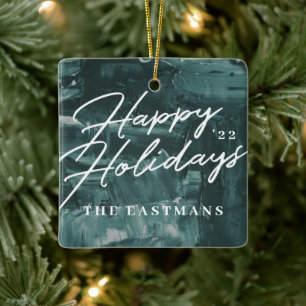 Anstrichene Weihnachtsfeiertage Ornament - Aquamar