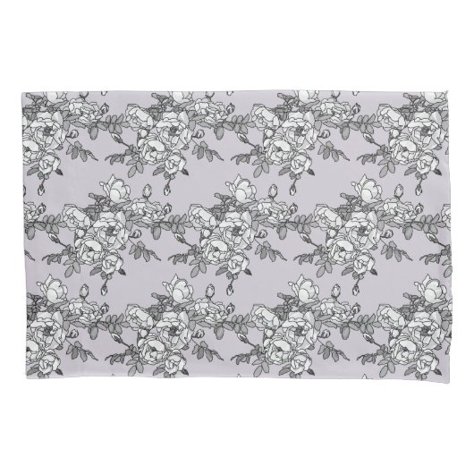 Anstrichene weiße Rosen auf Pulverfarbe Rosa Kissenbezug (Vorderseite)