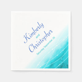 Anstrichfarbene, blaue, blaue, weiße Papierserviet Serviette