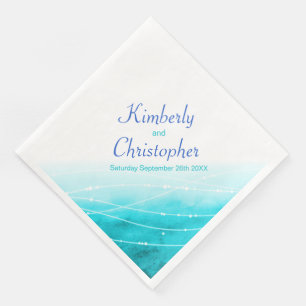 Anstrichfarbene, blaue, blaue, weiße Papierserviet Serviette