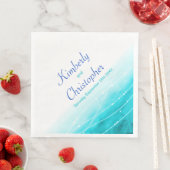 Anstrichfarbene, blaue, blaue, weiße Papierserviet Serviette (Beispiel)