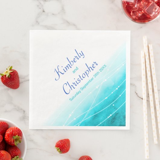 Anstrichfarbene, blaue, blaue, weiße Papierserviet Serviette (Beispiel)