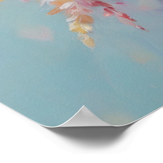 Anstrichfarbene Blume Poster (Ecke)