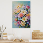 Anstrichfarbene Blume Poster (Küche)