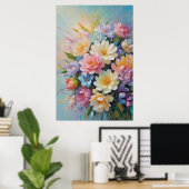 Anstrichfarbene Blume Poster (Heimbüro)