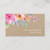 Anstrichfarbene florale Kraft Visitenkarte (Vorderseite)