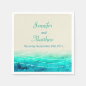 Anstrichfarbene, glänzende Meere Aqua Blue Paper S Serviette (Vorderseite)