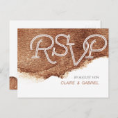 Anstrichfarbene Kupferfarbe Moderne einfache Hochz Einladungspostkarte (Vorne/Hinten)