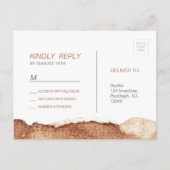 Anstrichfarbene Kupferfarbe Moderne einfache Hochz Einladungspostkarte (Rückseite)