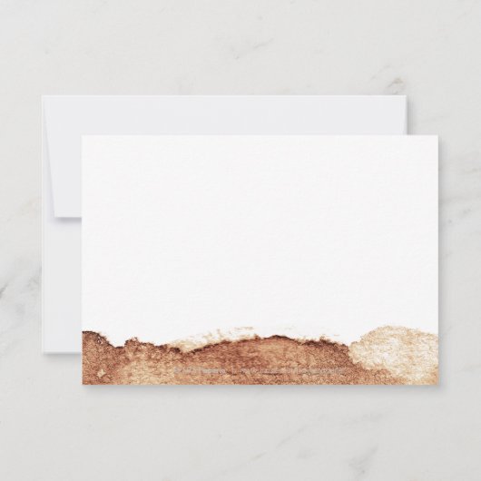 Anstrichfarbene Kupferfarbe Moderne einfache Hochz RSVP Karte (Rückseite)