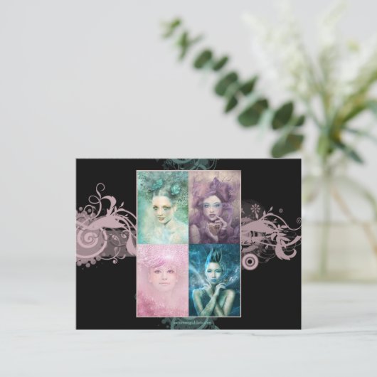 Anstrichfarbene Ladys Postcard Postkarte (Stehend Vorderseite)