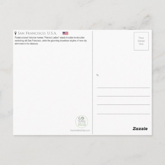 Anstrichfarbene Ladys, San Francisco, U.S.A. Postkarte (Rückseite)