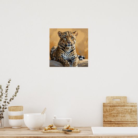 Anstrichfarbene Leoparden Poster (Küche)