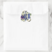 Anstrichfarbene Pansy Initial Monogramm - L Runder Aufkleber (Tasche)