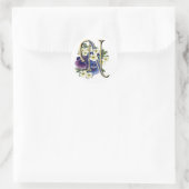 Anstrichfarbene Pansy Initial Monogramm - N Runder Aufkleber (Tasche)