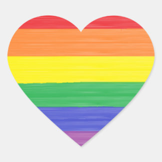 Anstrichfarbene Regenbogenflagge Herz-Aufkleber