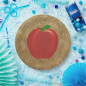 Anstrichfarbene Teller aus rotem Apple-Gold-Rippel (Party)