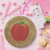 Anstrichfarbene Teller aus rotem Apple-Gold-Rippel (Party)