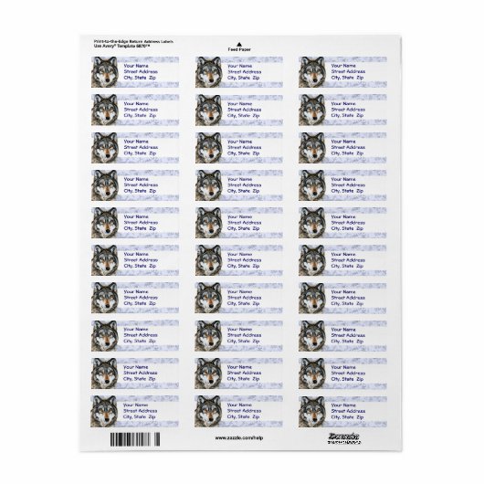 Anstrichfarbene Wolf-Adressetiketten (Vorne)