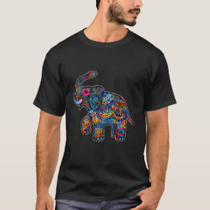 Anstrichfarbener Elefant mit gestanzter Glasaesthe T-Shirt
