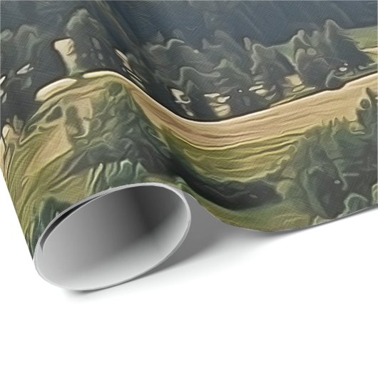 Anstrichfarbenes Gebirgspapier Geschenkpapier (Rolleneckpunkt)