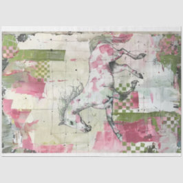 Anstrichfarbenes Patchwork Quilt Design Horse Deco Seidenpapier