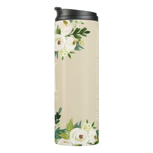 Anstrichfarbenes Personalisiertes Monogramm Thermosbecher (Nach rechts gedreht)