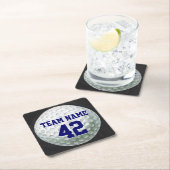 Anstrichter Golf Ball mit Namen Rechteckiger Pappuntersetzer (Vor Ort)