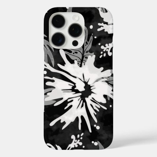 Anstrichter Hibiskus Hawaiian Floral Black und Whi Case-Mate iPhone Hülle (Rückseite)