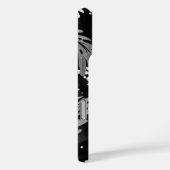 Anstrichter Hibiskus Hawaiian Floral Black und Whi Case-Mate iPhone Hülle (Rückseite / Rechts)