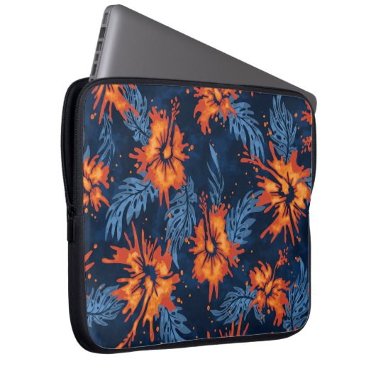 Anstrichter Hibiskus Hawaiian Neopren Wetsuit Laptopschutzhülle (Vorne Rechts)