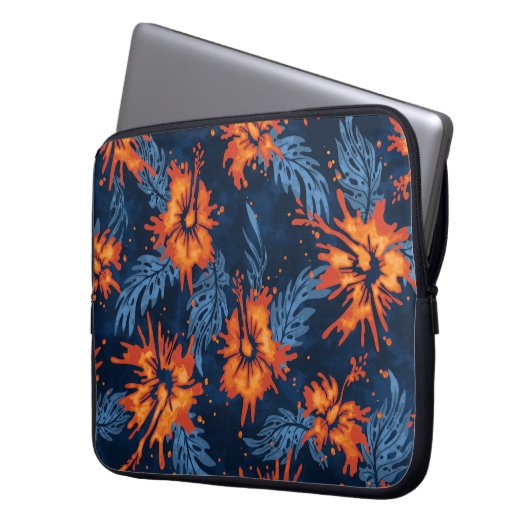 Anstrichter Hibiskus Hawaiian Neopren Wetsuit Laptopschutzhülle (Vorderseite Links)
