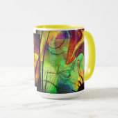 Anstrichter Nebel - Abstrakte Tasse der Feueropal (VorderseiteRechts)