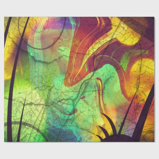 Anstrichter Nebel - Feueropal Abstrakt Geschenkpapier (Flach)