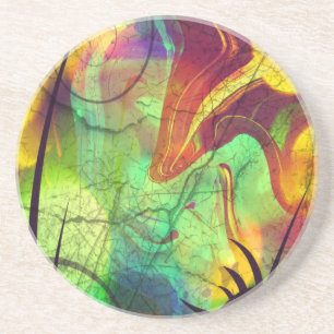 Anstrichter Nebel - Feueropal Abstrakt Getränkeuntersetzer